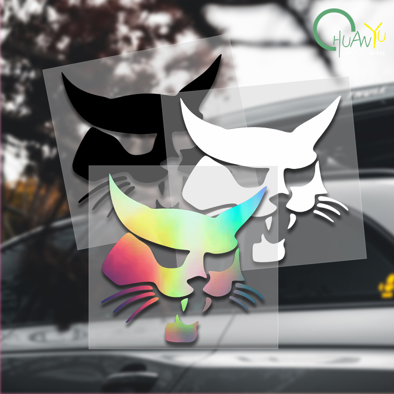 Motorcycle Gear Up - Stiker mobil siluet kepala Bobcat, dekorasi