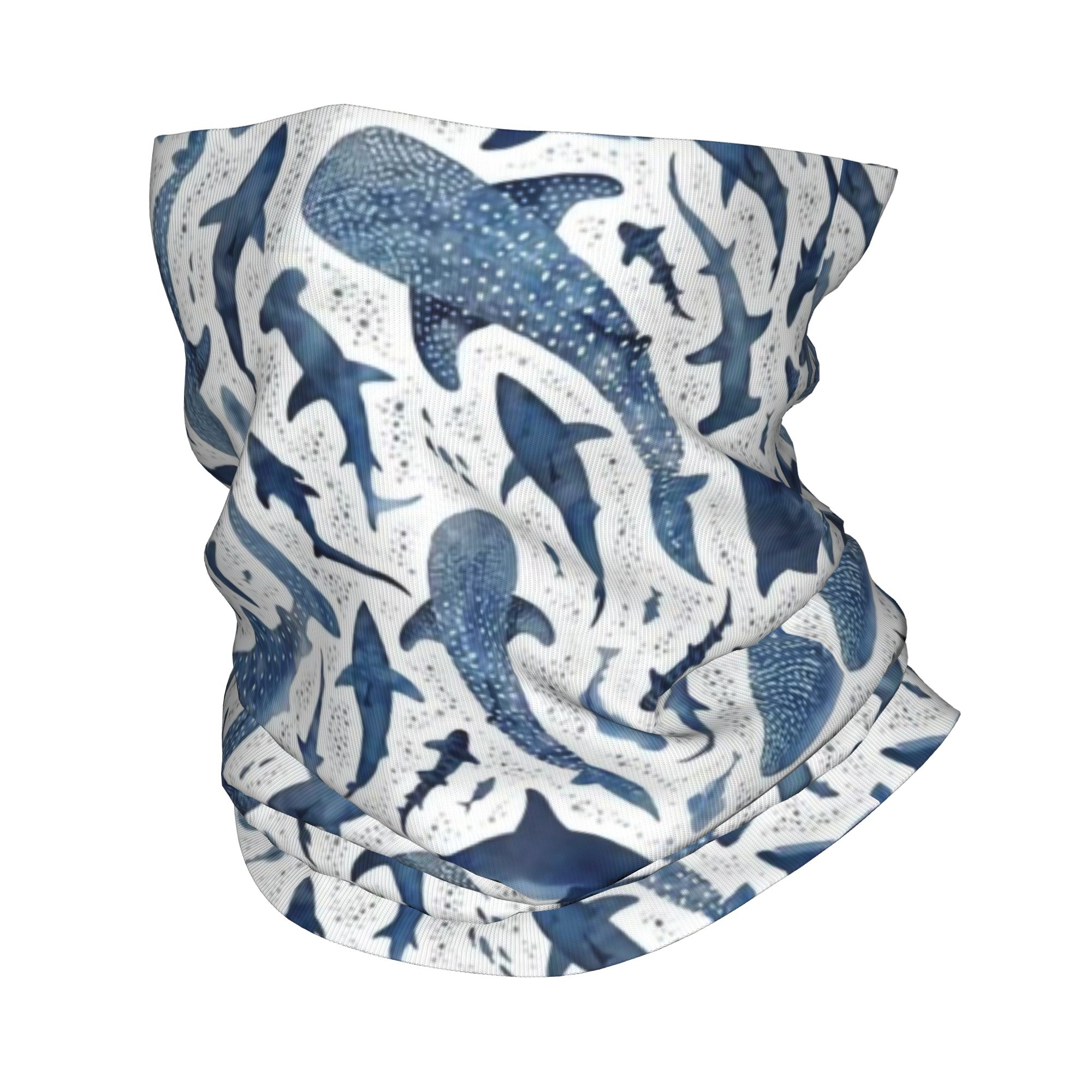 Neck Warmer Balaclava - Bandana Leher Motif Hiu Warna Biru