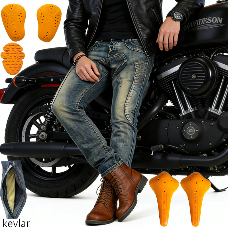 Motorcycle Gear Urban - Celana Jeans Motor Kevlar Pria Serat