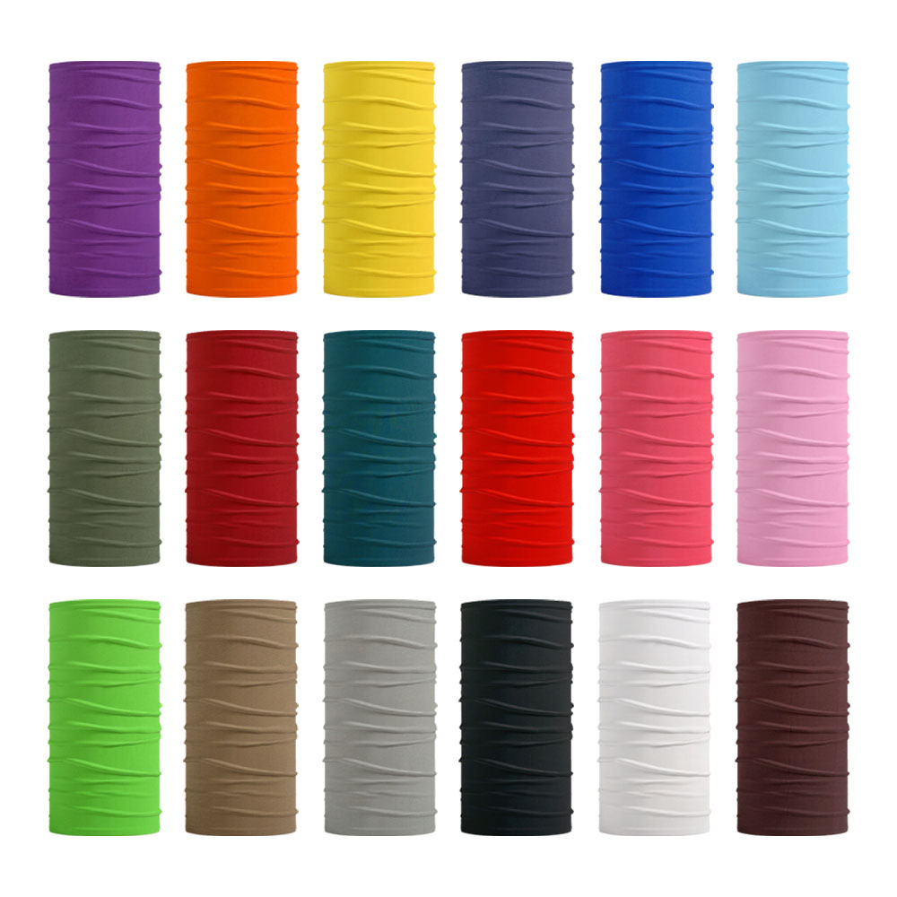 Neck Warmer Balaclava - Bandana warna Solid tanpa kelim, ikat